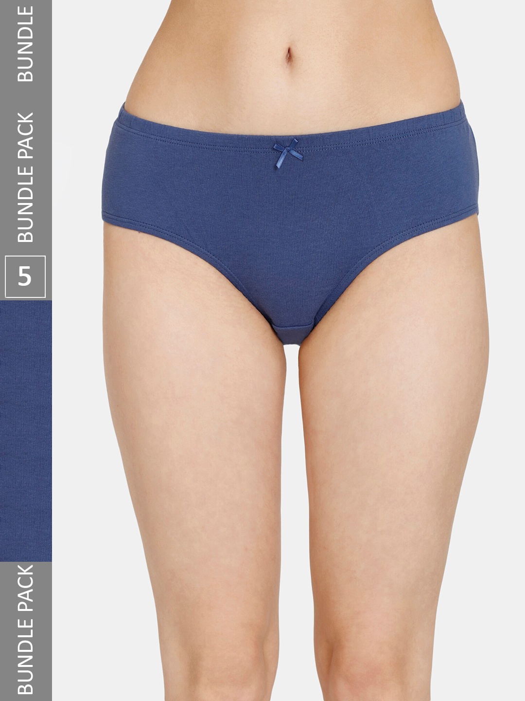 

Rosaline by Zivame Pack Of 5 Cotton Hipster Briefs, Blue