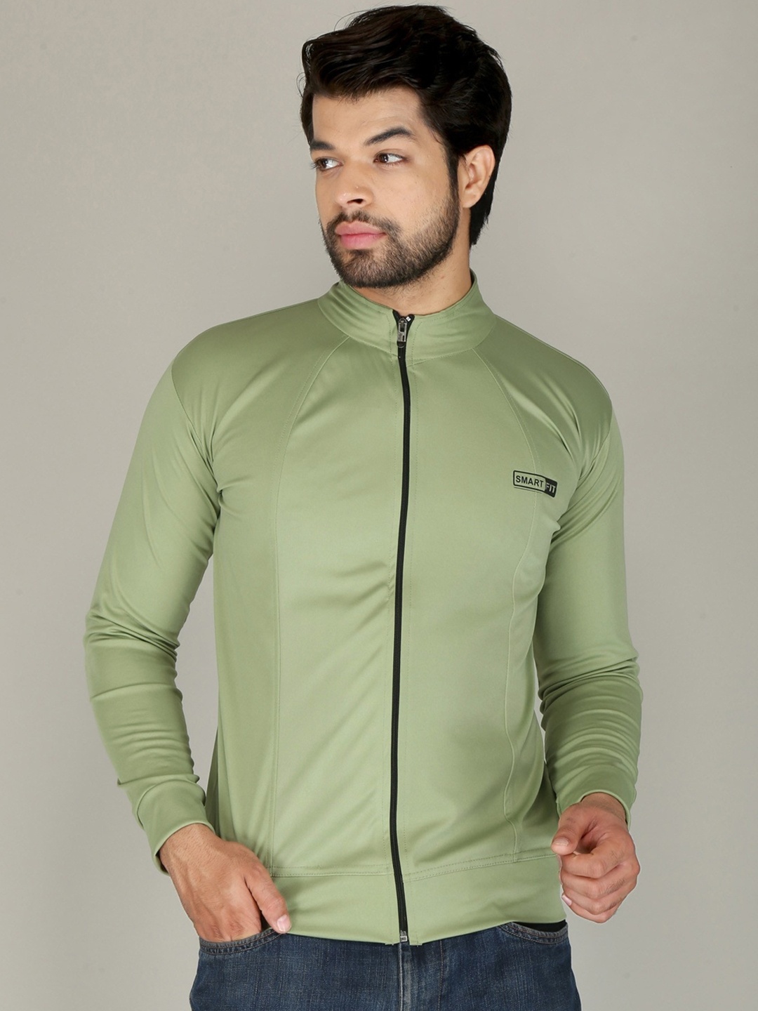 

FUBAR Men Lightweight Stand Collar Training or Gym Sporty Jacket, Green