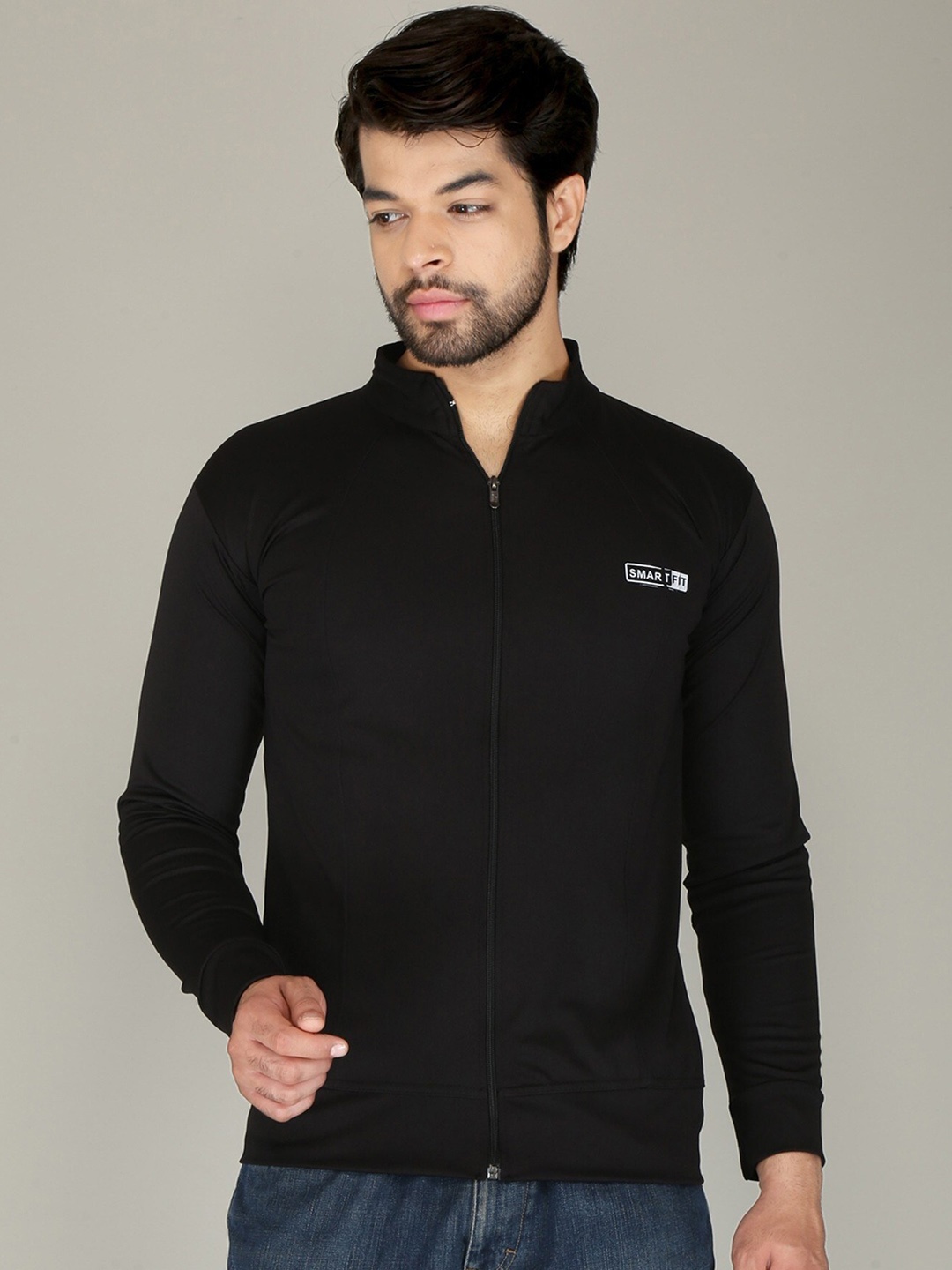 FUBAR Men Lightweight Stand Collar Training or Gym Sporty Jacket, Black
