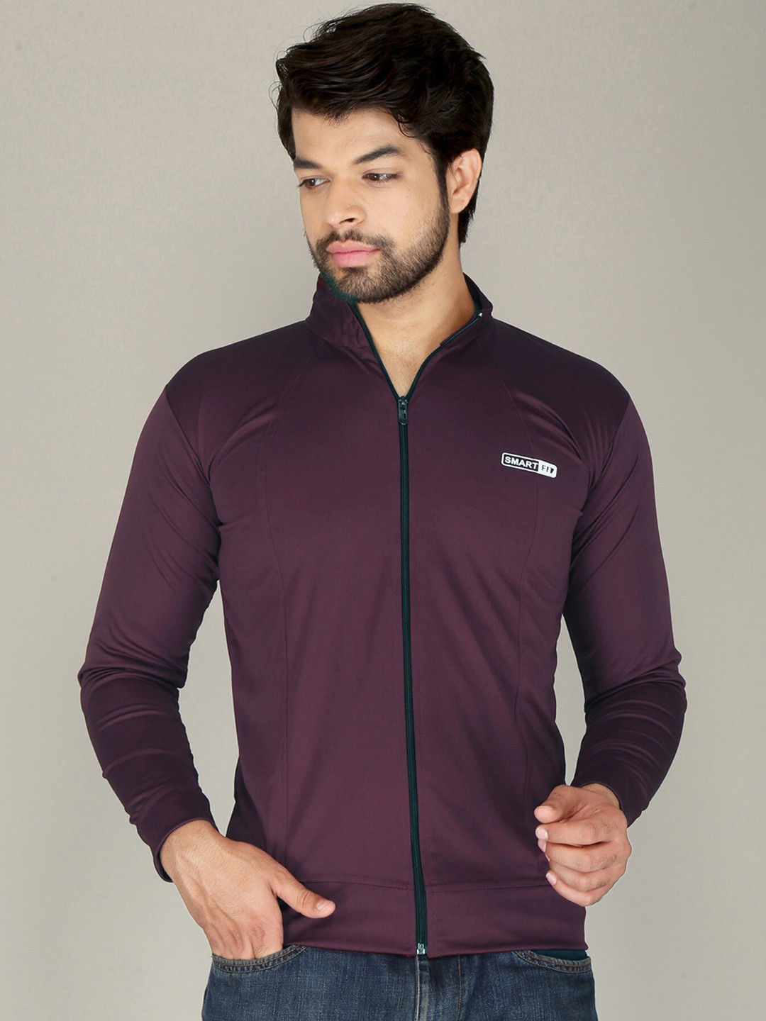 

FUBAR Men Lightweight Stand Collar Training or Gym Sporty Jacket, Purple