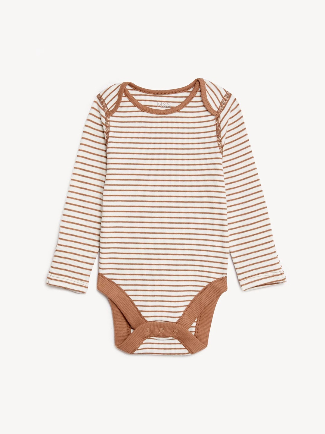 

Marks & Spencer Kids Striped Bodysuit, Brown