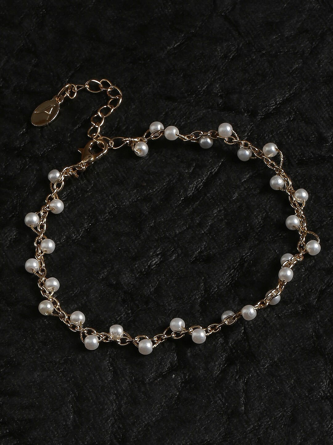 

Accessorize London Women Twisted Faux Pearl Anklet, Gold
