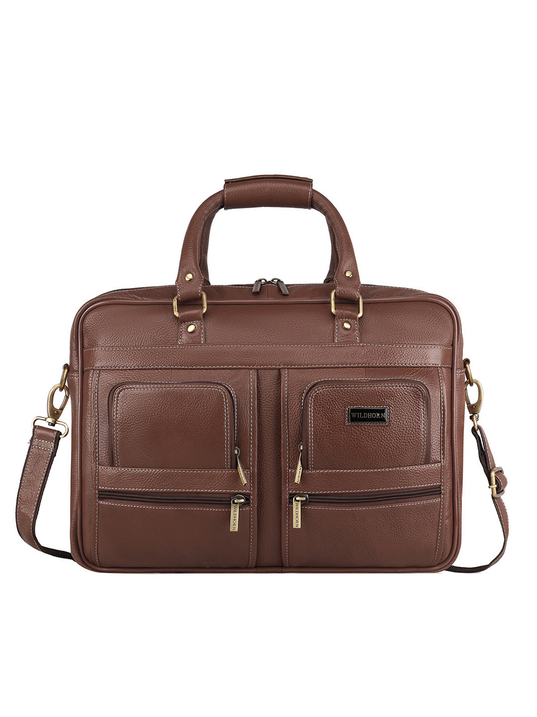 

WildHorn Men Textured Laptop Bag, Brown