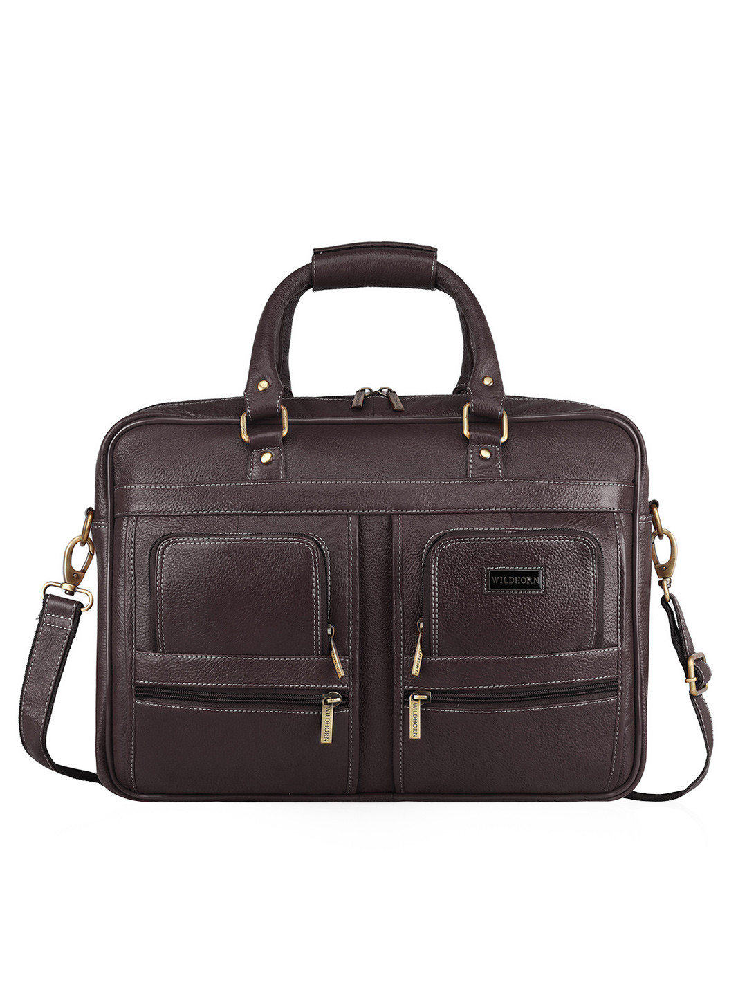 

WildHorn Men Textured Laptop Bag, Brown