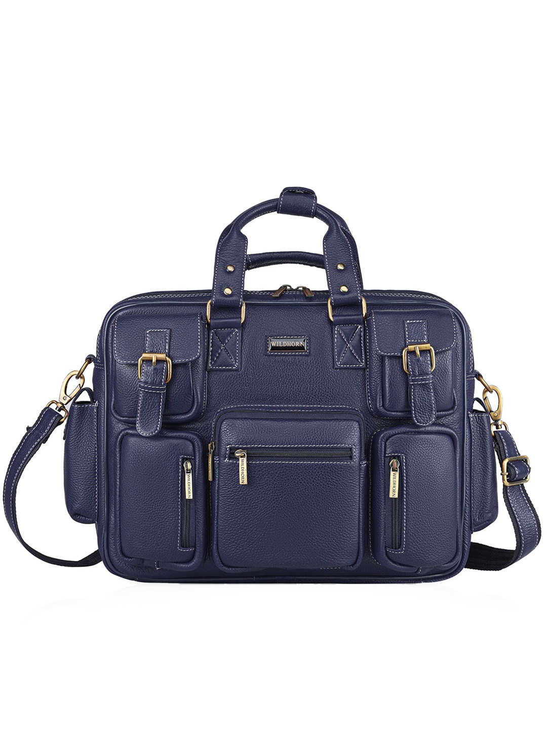 

WildHorn Men Textured Laptop Bag, Blue