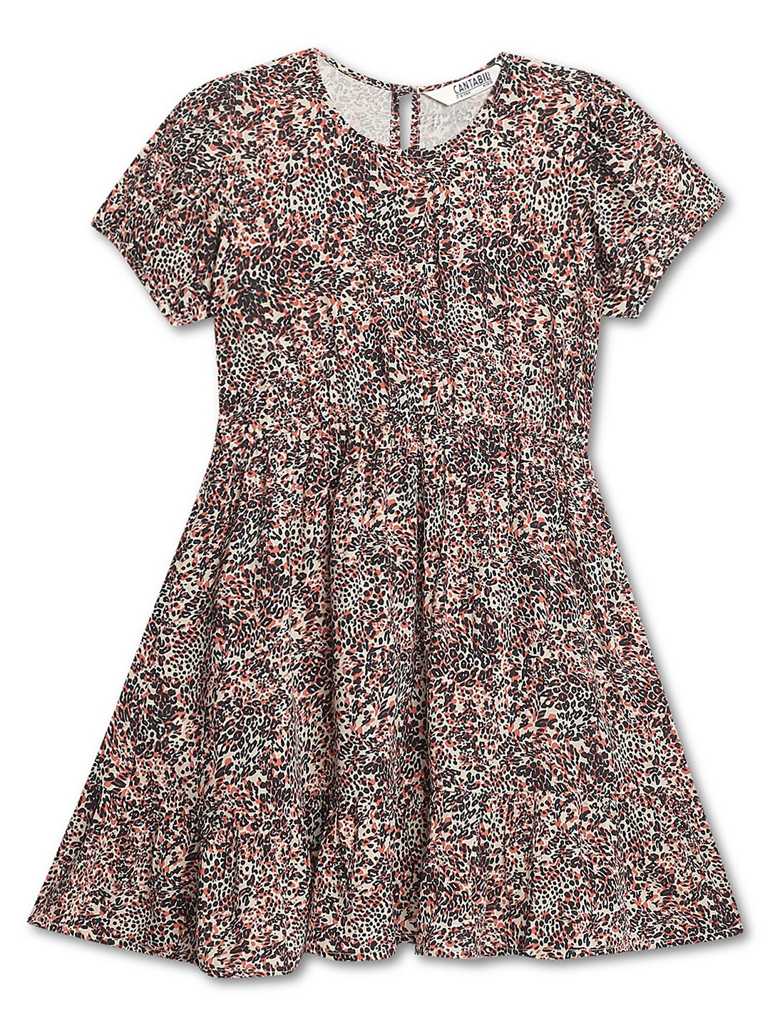 

Cantabil Girls Animal Printed Fit & Flare Dress, Off white