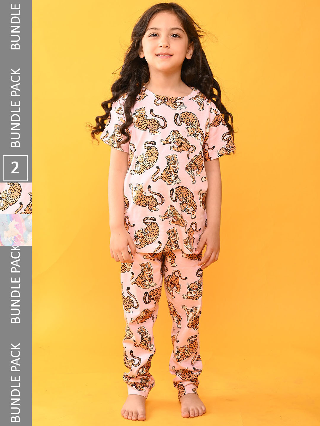 

Anthrilo Girls Pack Of 2 Conversational Printed Pure Cotton Night Suit, White