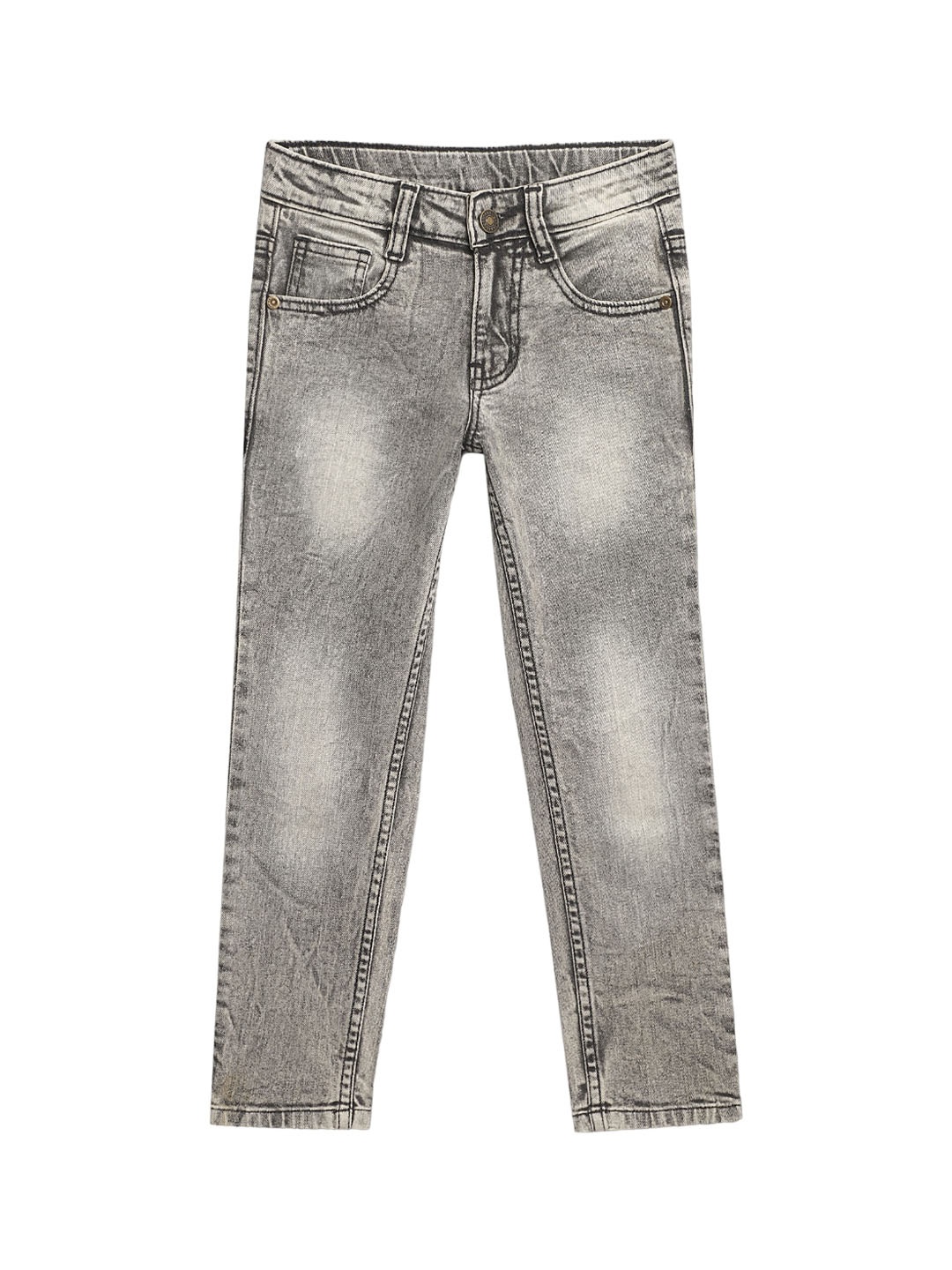 

Cantabil Boys Comfort Heavy Fade Stretchable Clean Look Jeans, Grey