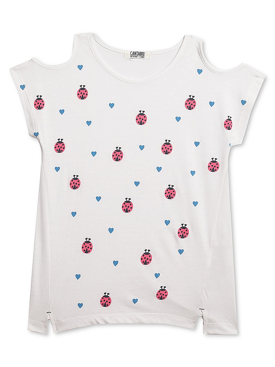 

Cantabil Girls Conversational Printed Cotton T-Shirt, White