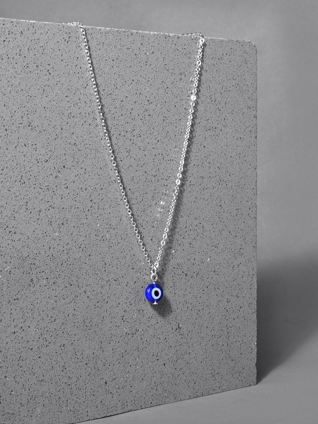 

Accessorize London Women's Blue Evil Eye Pendant Necklace, Silver