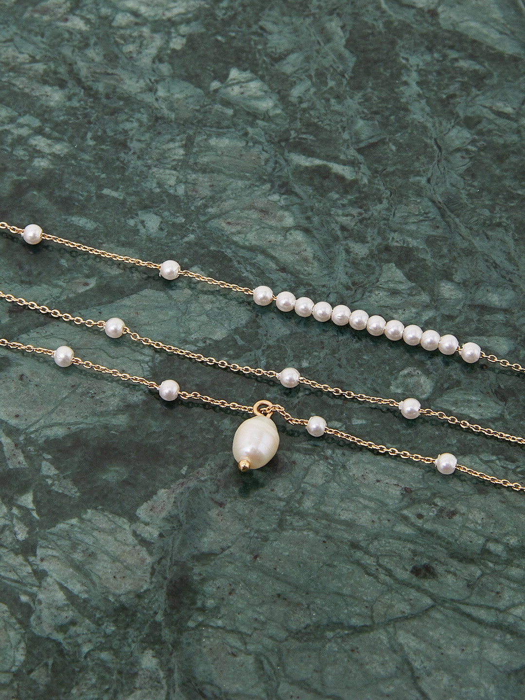 

Accessorize London Women Layered Pearl Station Necklace, Gold