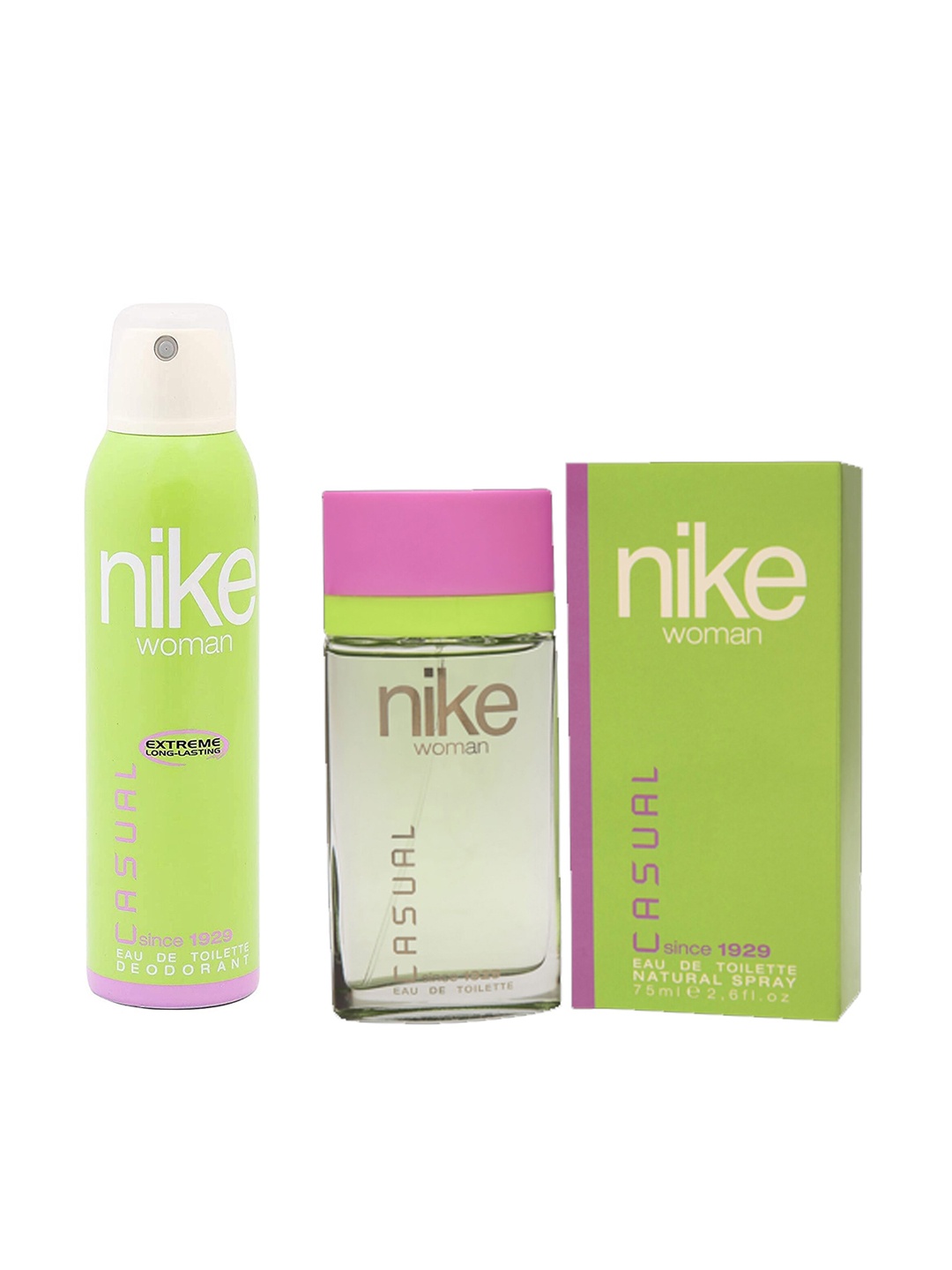 

Nike Women Set of Casual Long Lasting Eau De Toilette - 75 ml & Deodorant - 200 ml, Green