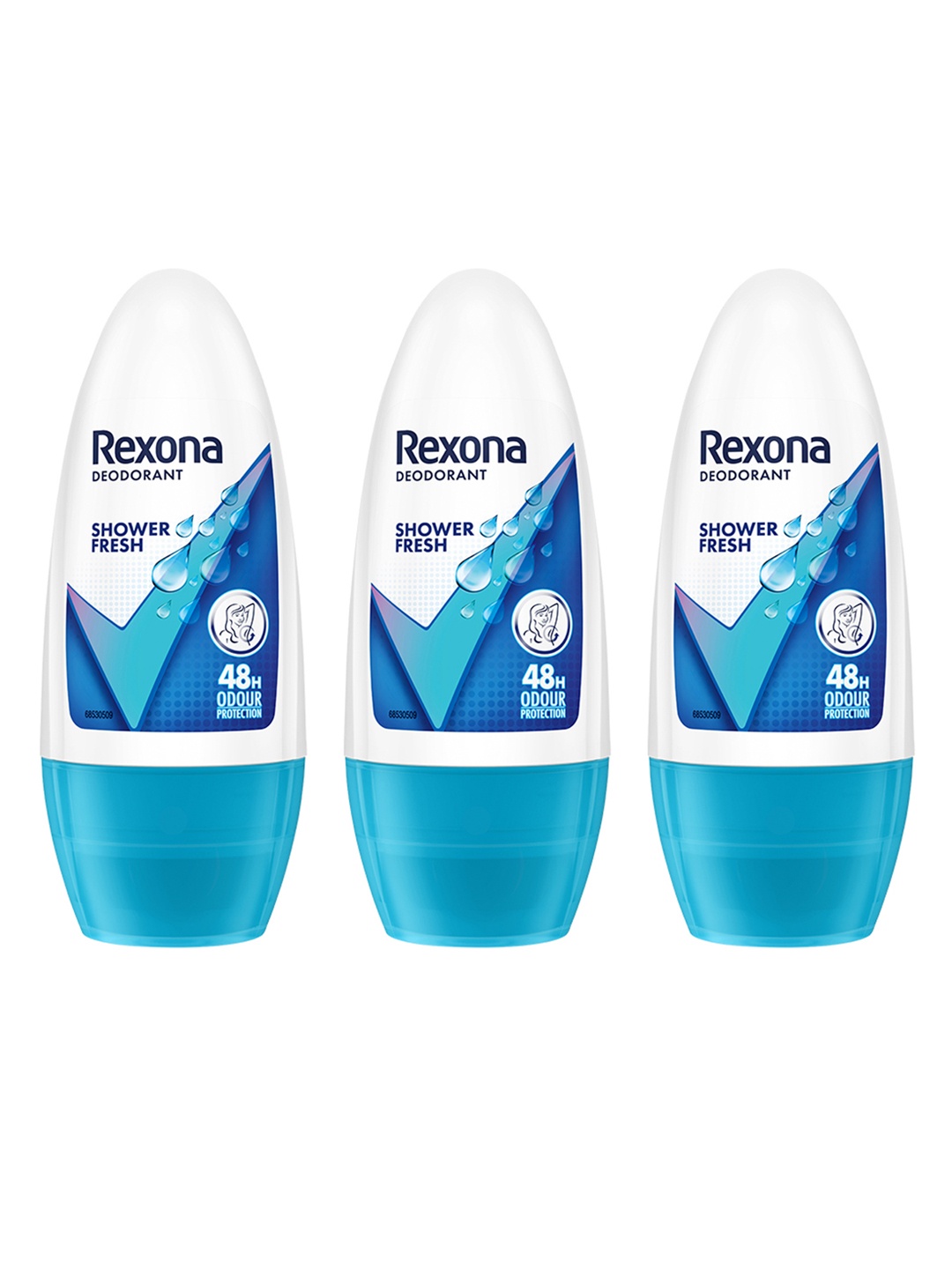 

REXONA Set of 3 Shower Fresh Underarm Roll-On Deodorant - 50ml each, Blue