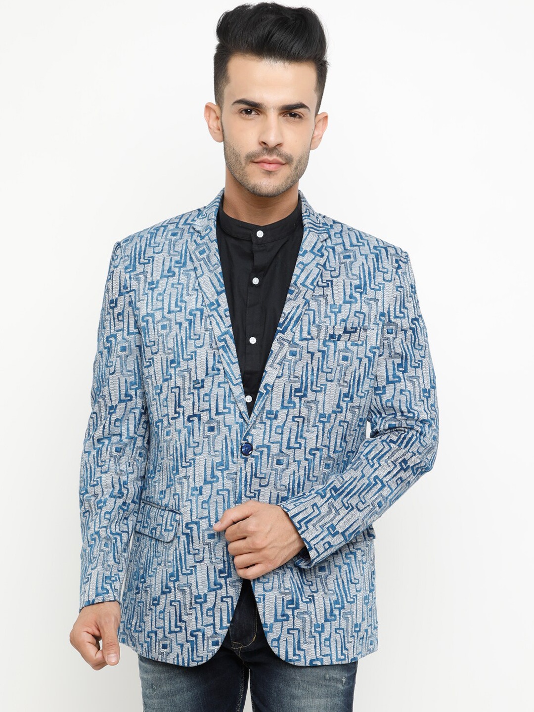 

SHOWOFF Men Regular-Fit Single Breasted Blazer, Blue