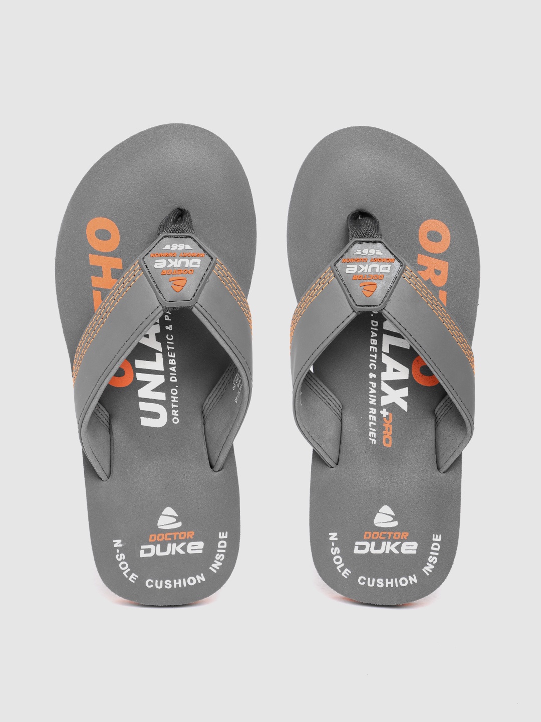 

Duke Doctor Men Printed Thong Flip-Flops, Charcoal