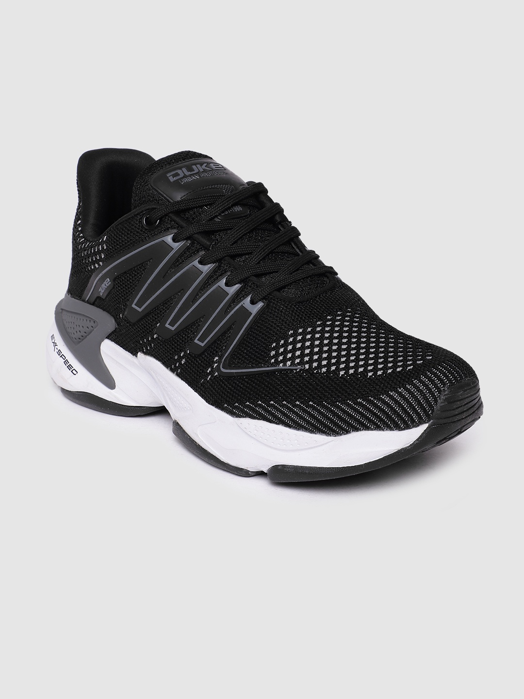 

Duke Men Woven Design Running Shoes, Black