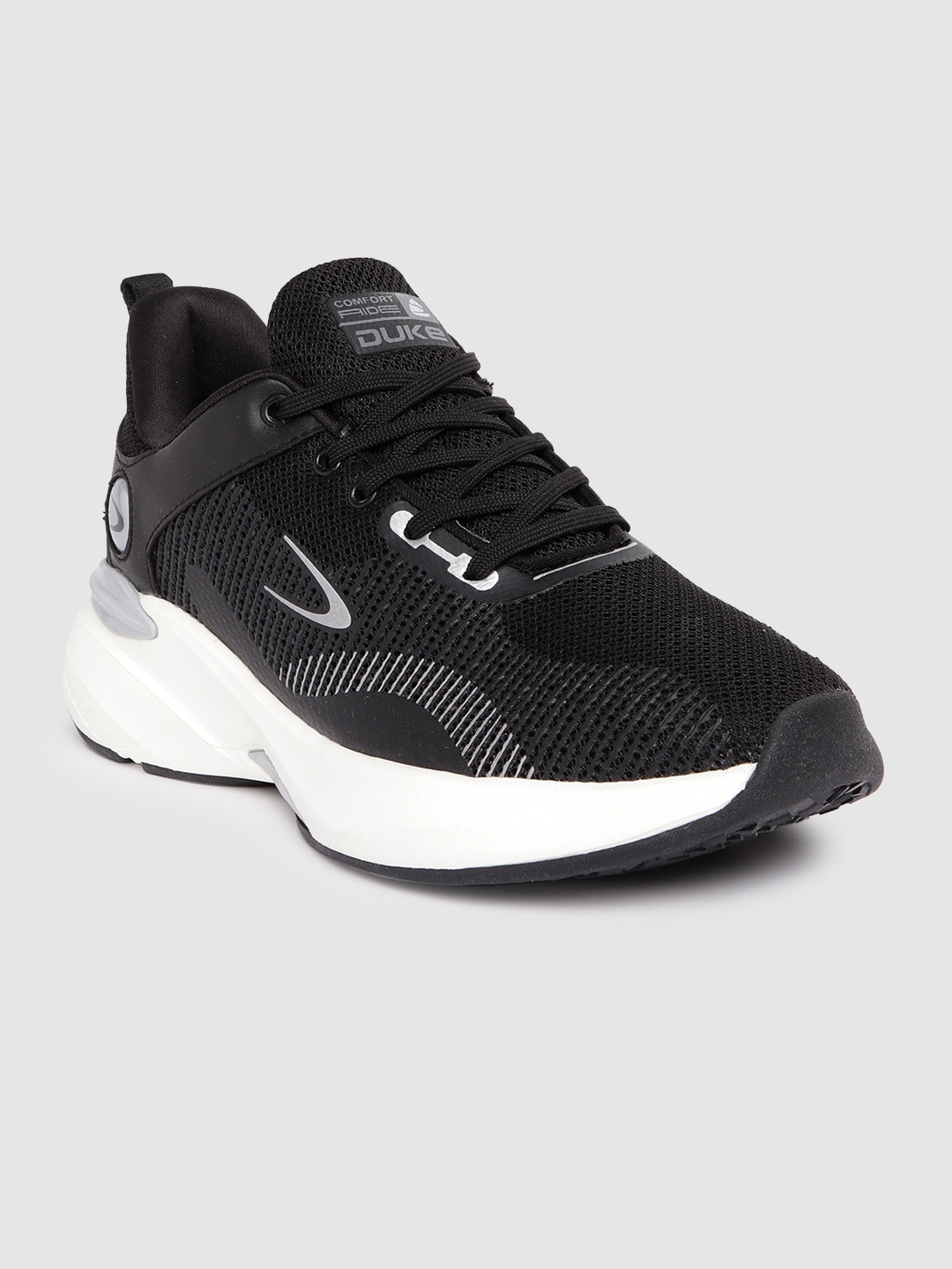 

Duke Men Woven Design Running Shoes, Black