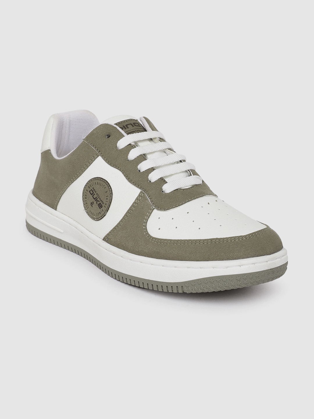 

Duke Men Colourblocked Suede Sneakers, White