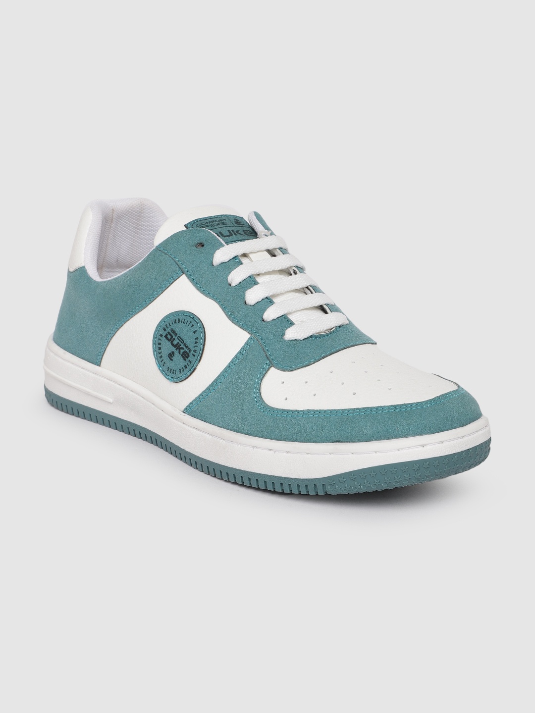 

Duke Men Colourblocked Suede Sneakers, White