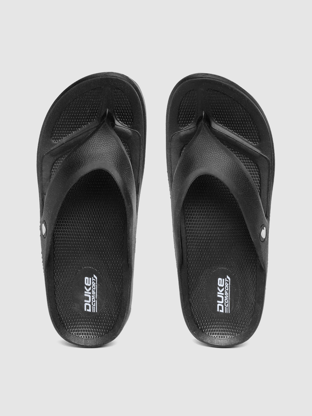 

Duke Men Brand Logo Detail Thong Flip-Flops, Black