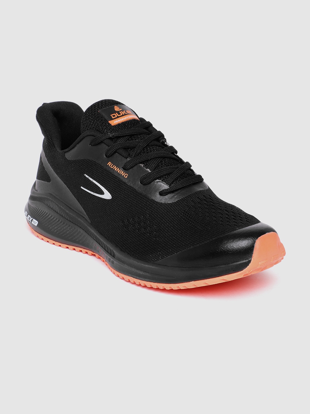 

Duke Men Woven Design Running Shoes, Black