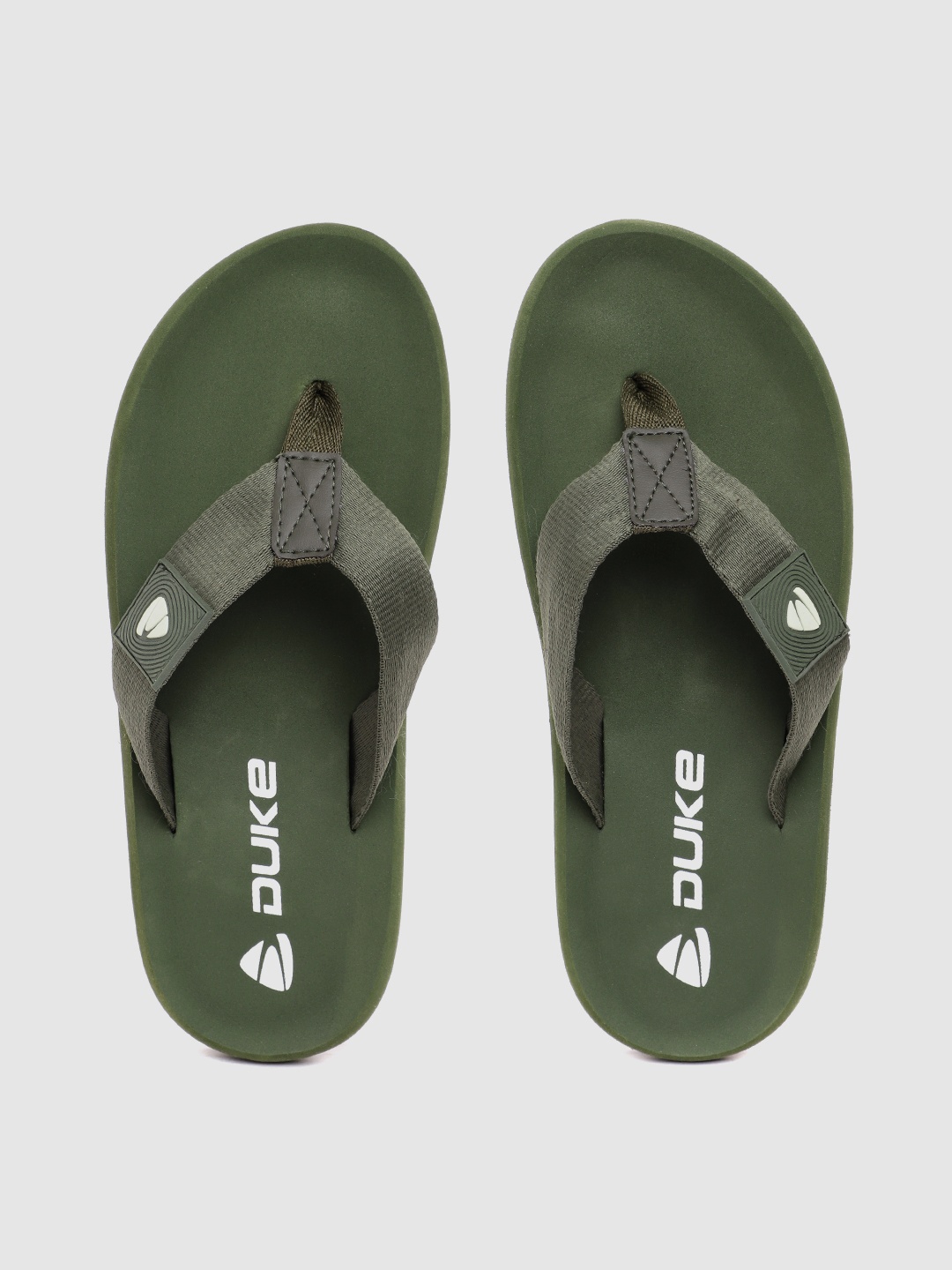 

Duke Men Solid Thong Flip-Flops, Olive