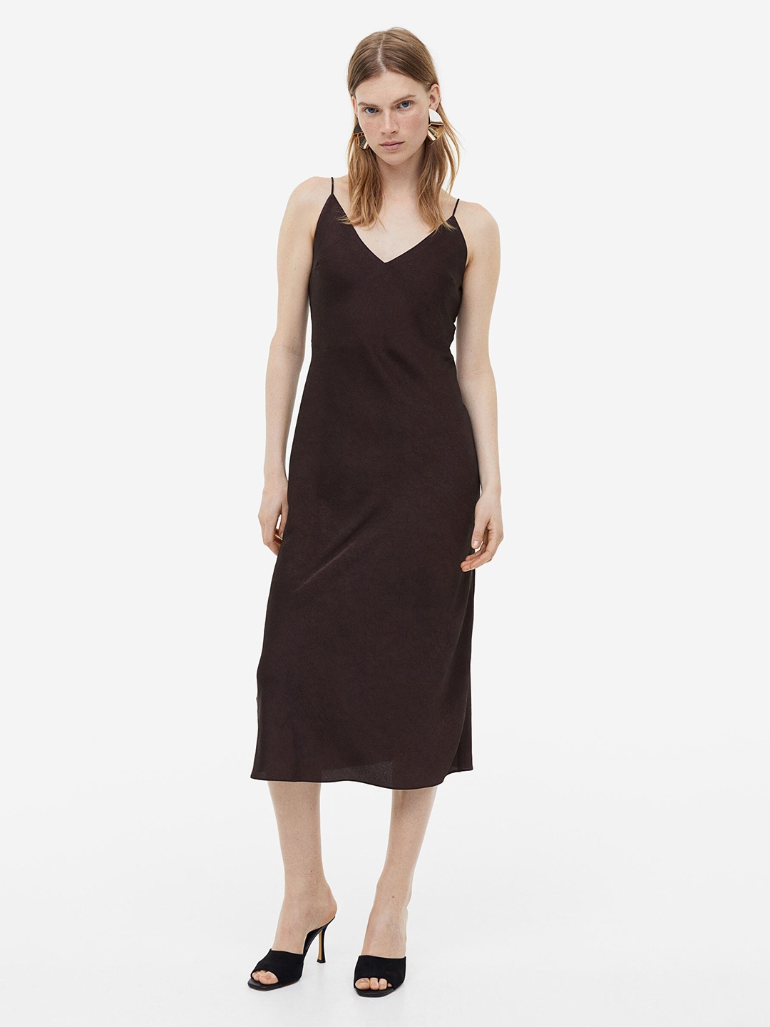 

H&M V-Neck Slip Dress, Brown