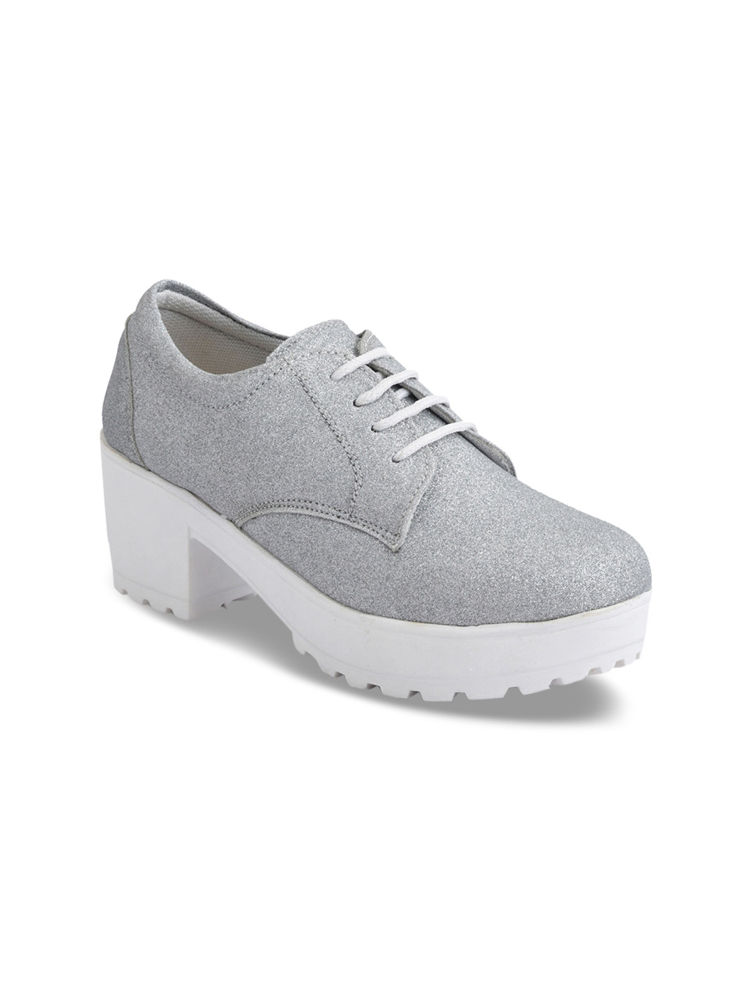 

meriggiare Women Silver-Toned Solid Heeled Boots