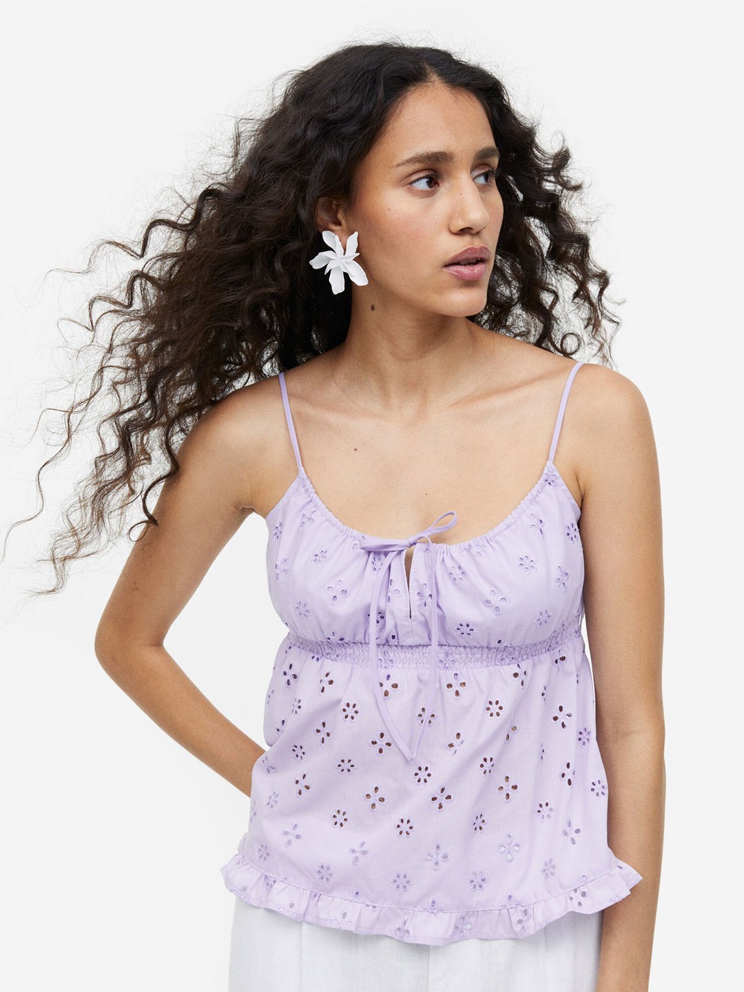 

H&M Tie-Detail Top, Lavender