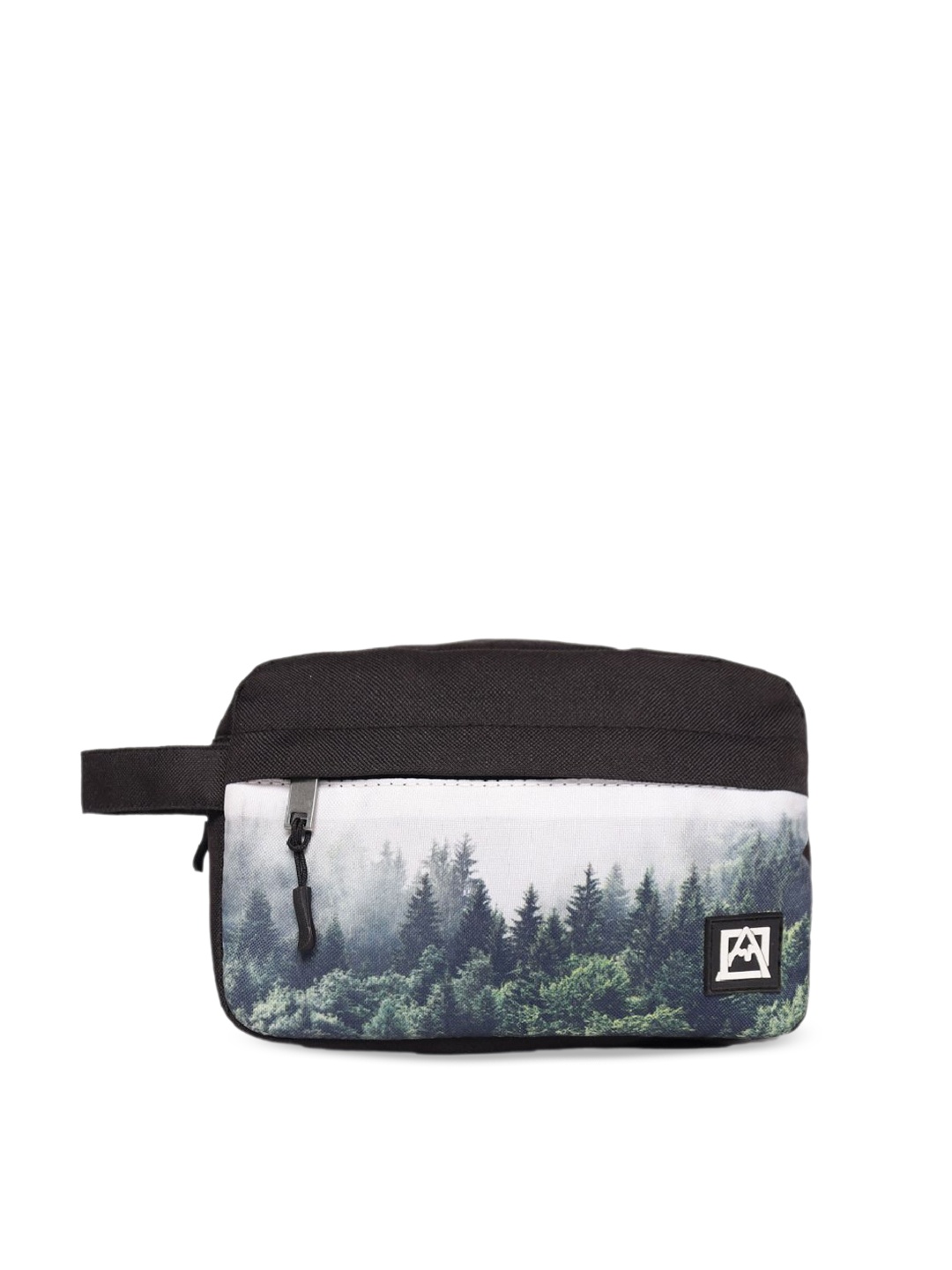

ASTRID Canvas Printed Shaving Travel Pouch, Black