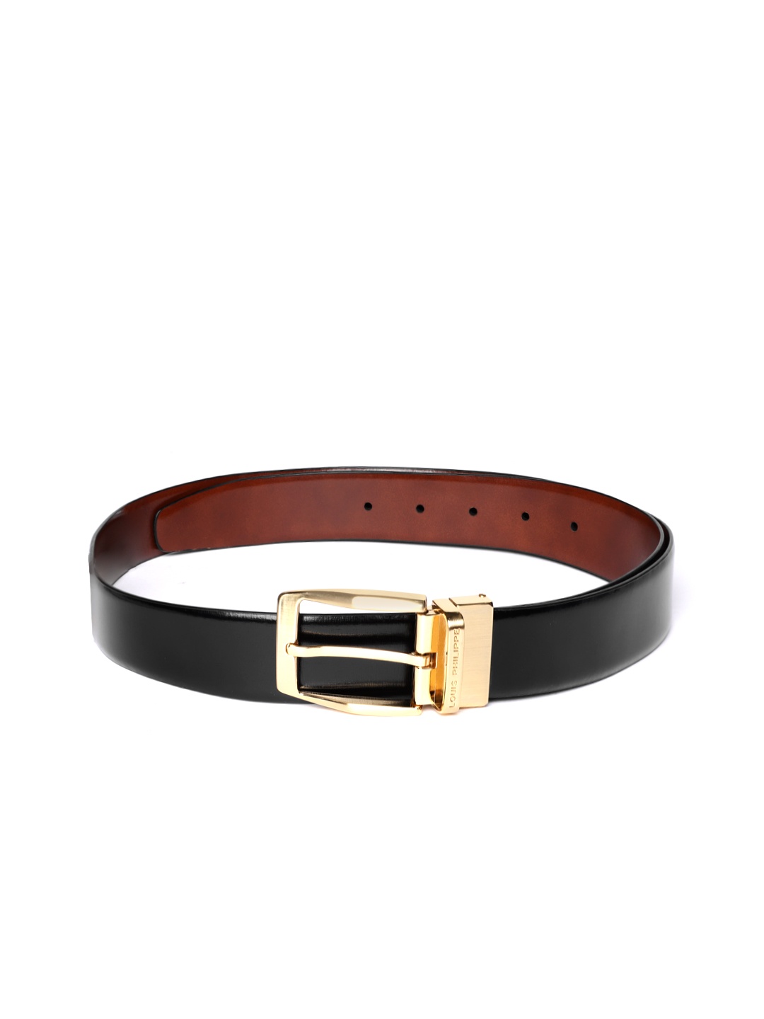 

Louis Philippe Men Leather Reversible Belt, Black