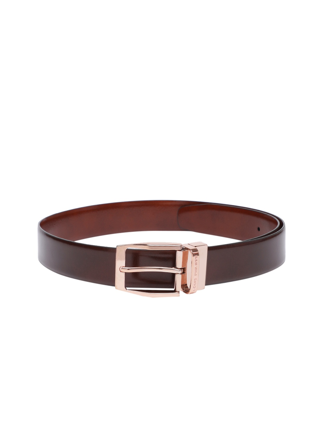 

Louis Philippe Men Reversible Leather Belt, Brown