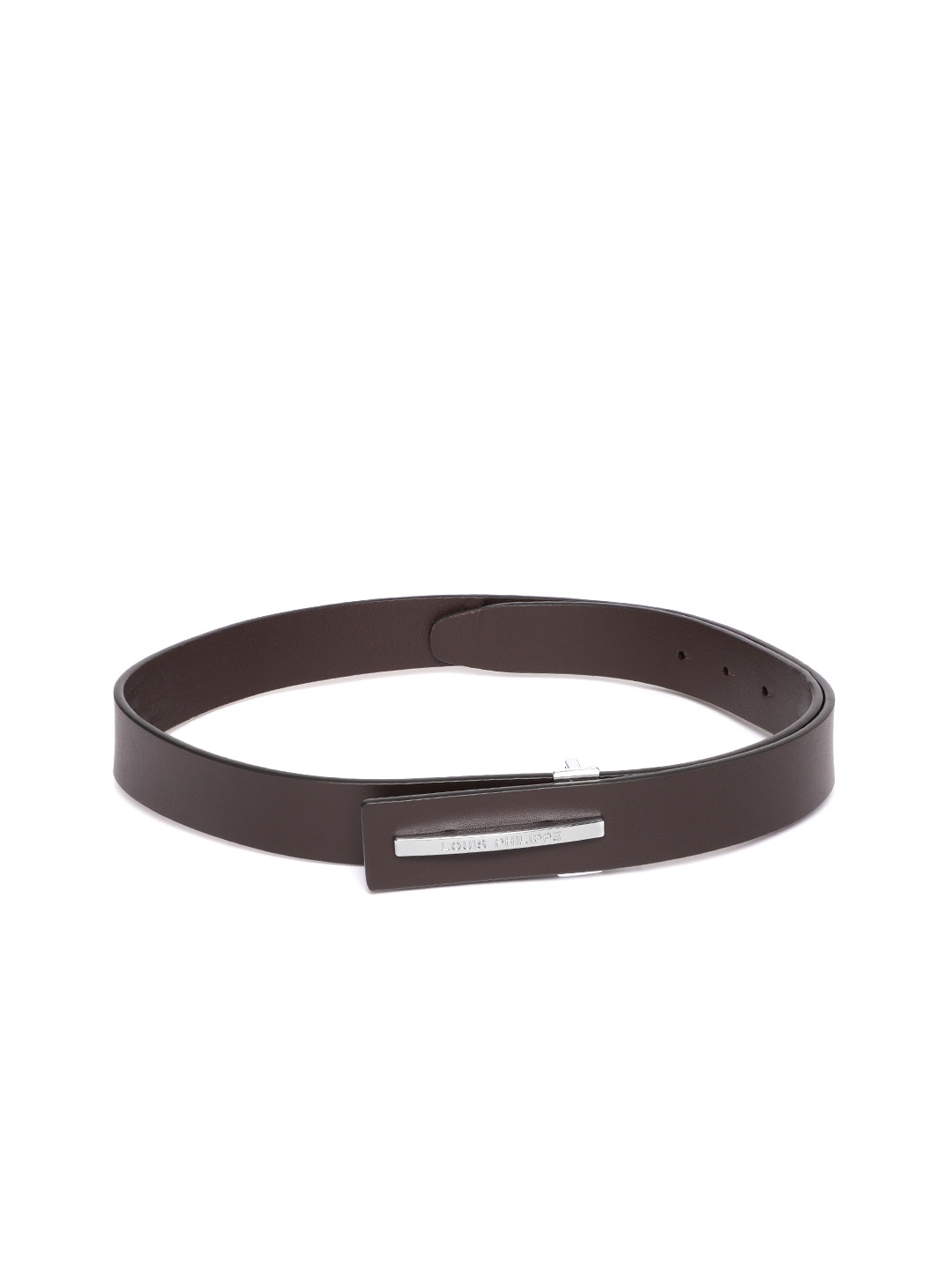 

Louis Philippe Men Leather Formal Belt, Coffee brown