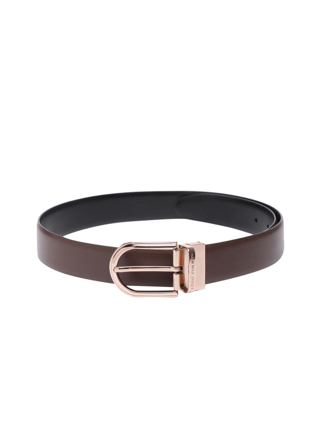 

Louis Philippe Men Leather Reversible Belt, Black