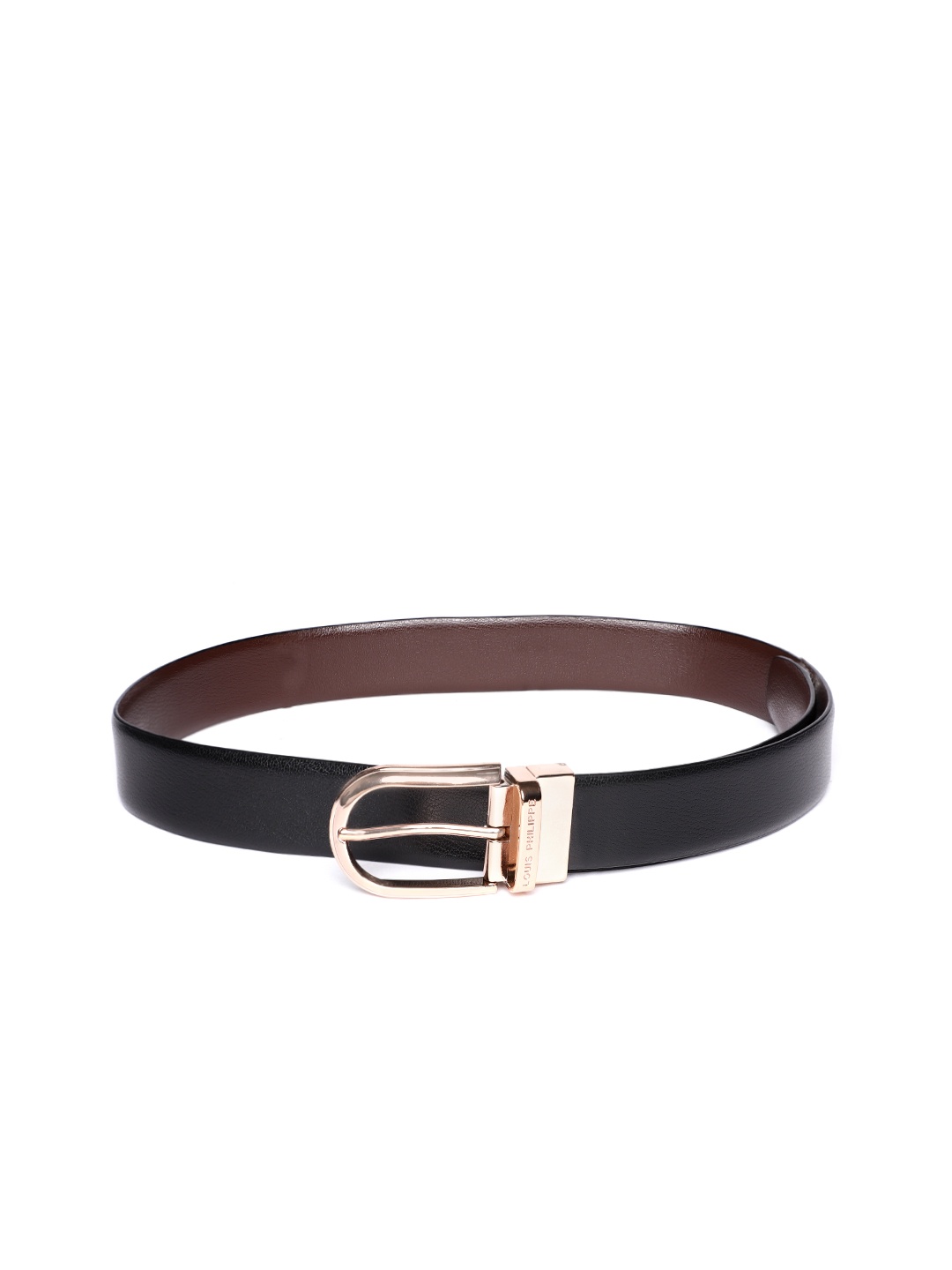 

Louis Philippe Men Leather Reversible Belt, Black