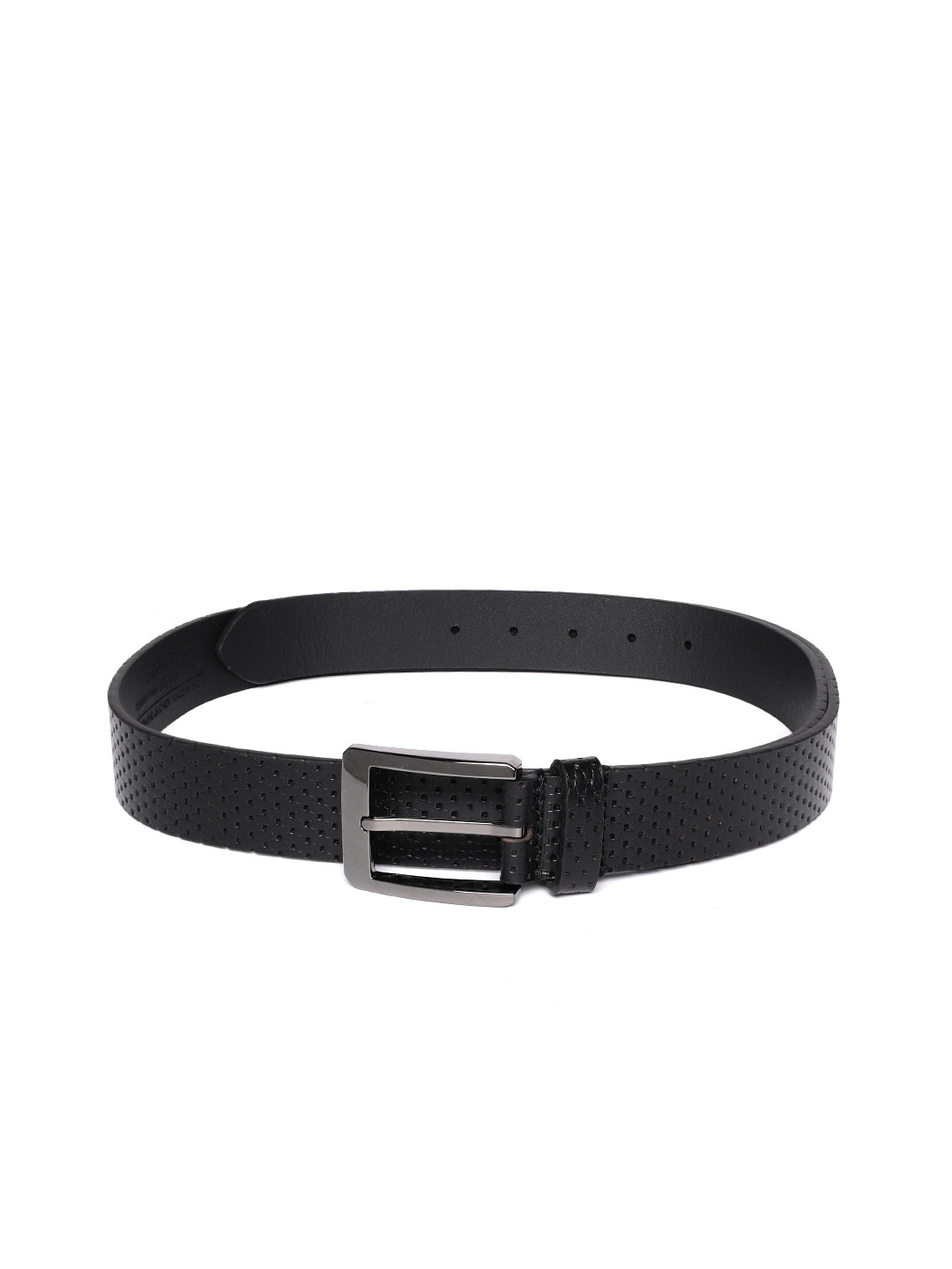 

Louis Philippe Men Textured Leather Belt, Black