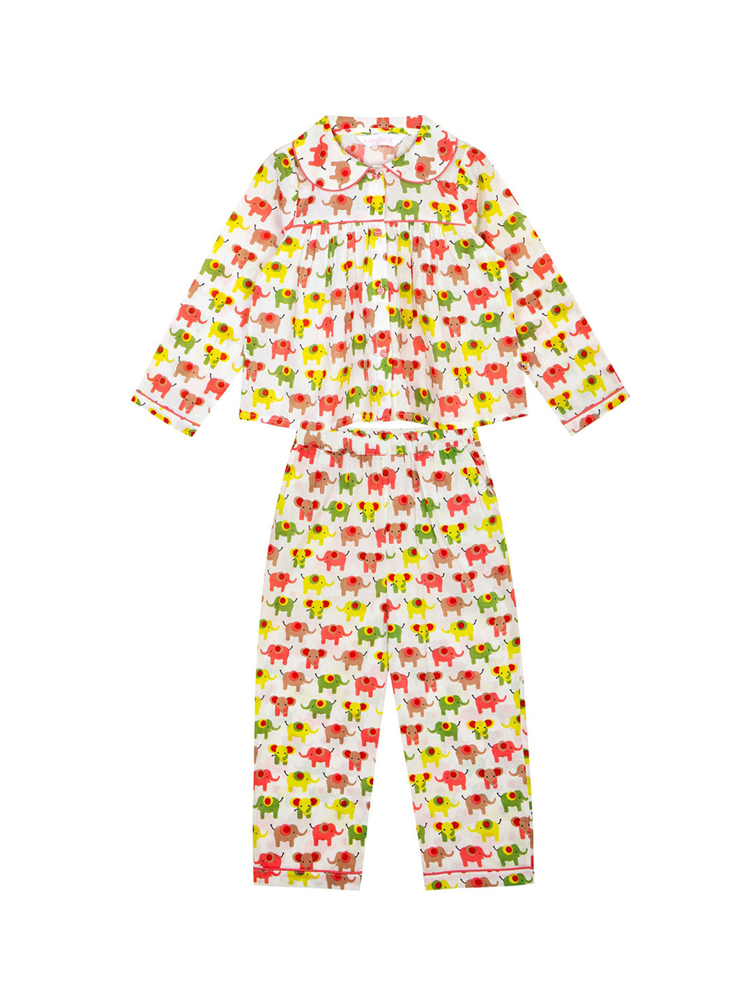 

Budding Bees Girls Animal Printed Pure Cotton Night Suit, Pink