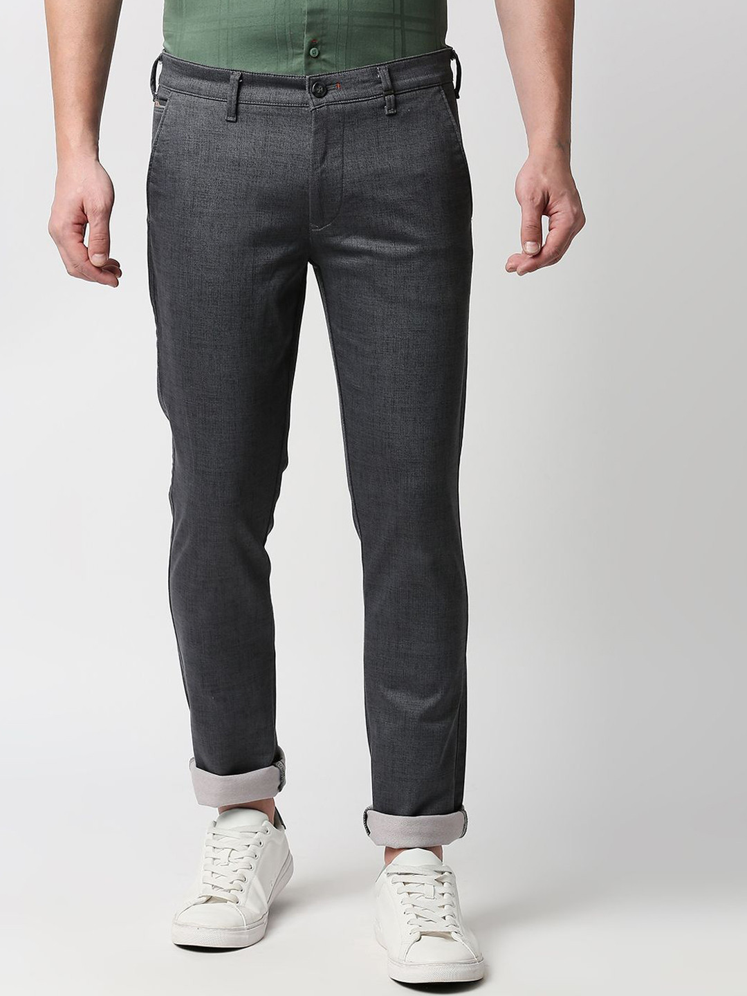 

Killer Men Slim Fit Reversible Cotton Trousers, Grey