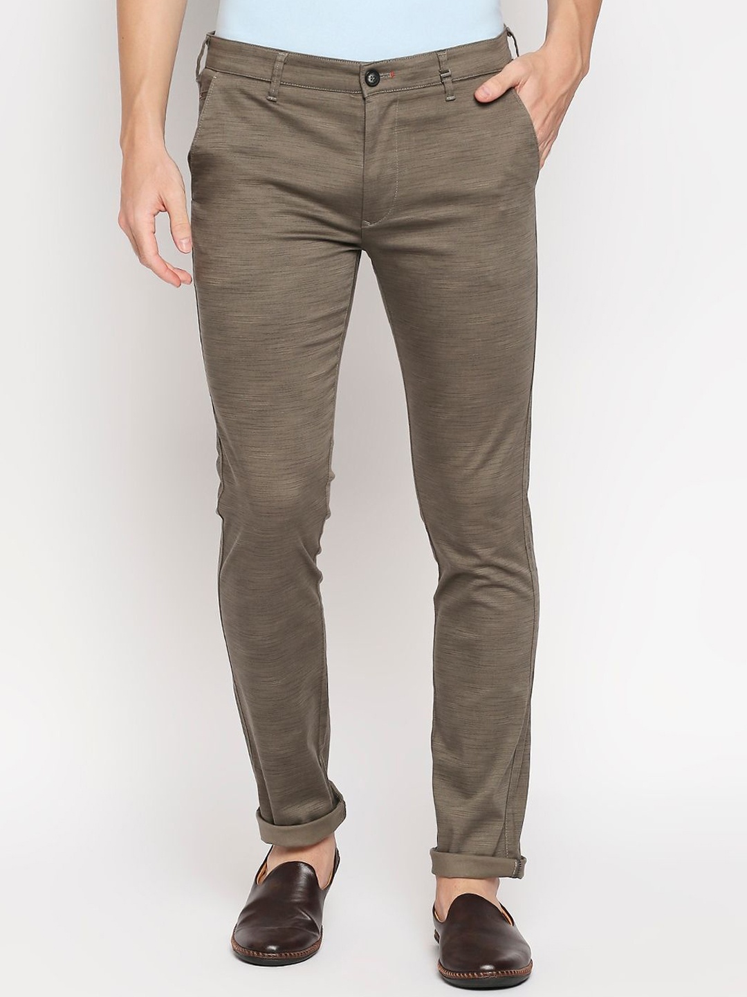 

Killer Men Slim Fit Reversible Cotton Trousers, Camel brown
