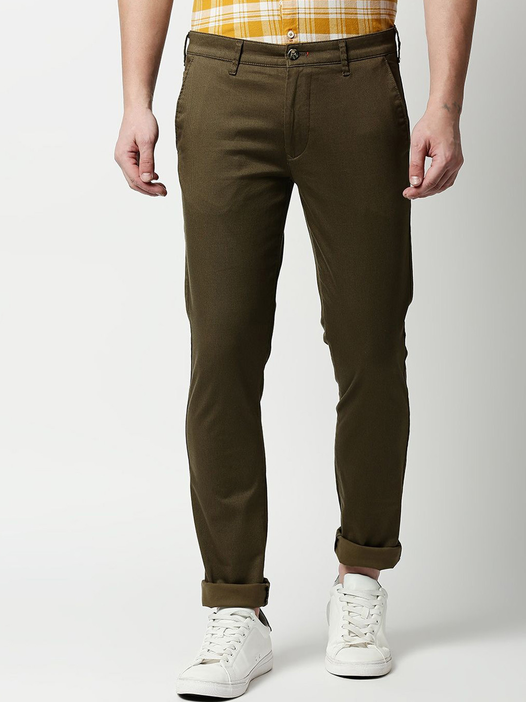 

Killer Men Slim Fit Reversible Cotton Trousers, Brown