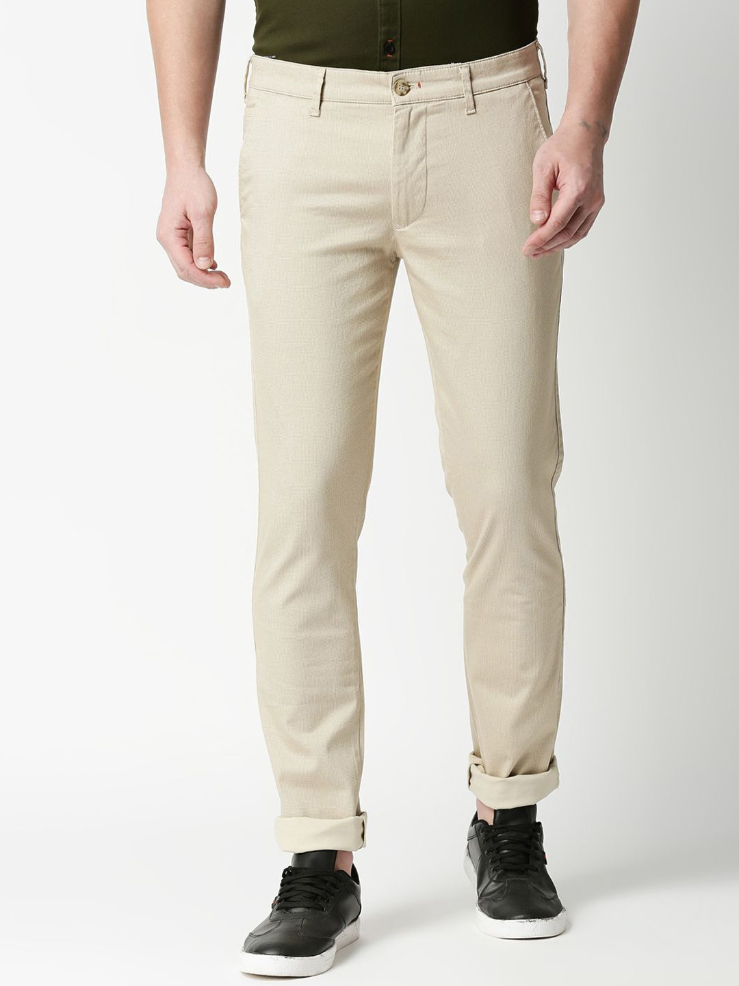 

Killer Men Slim Fit Reversible Cotton Chinos, Beige