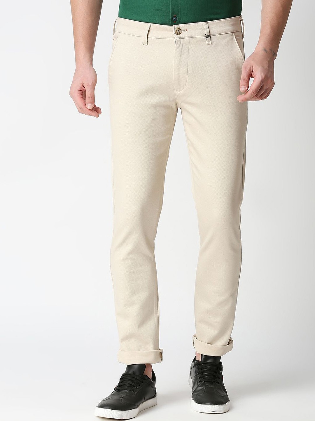 

Killer Men Slim Fit Reversible Cotton Chinos, Cream