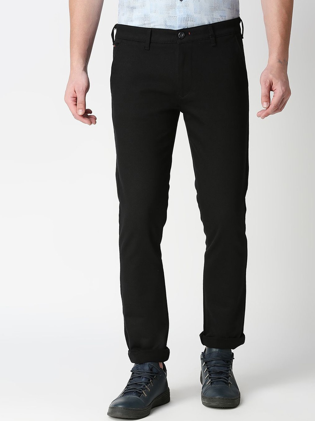 

Killer Men Slim Fit Reversible Cotton Chinos, Black