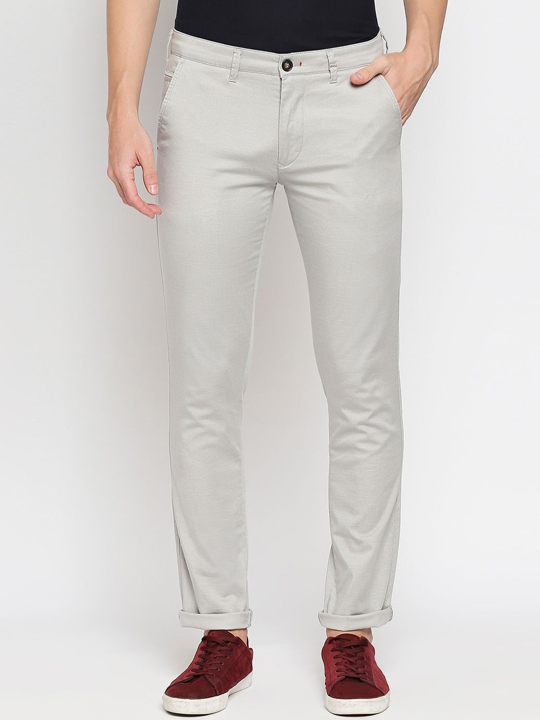 

Killer Men Slim Fit Reversible Cotton Trousers, Grey