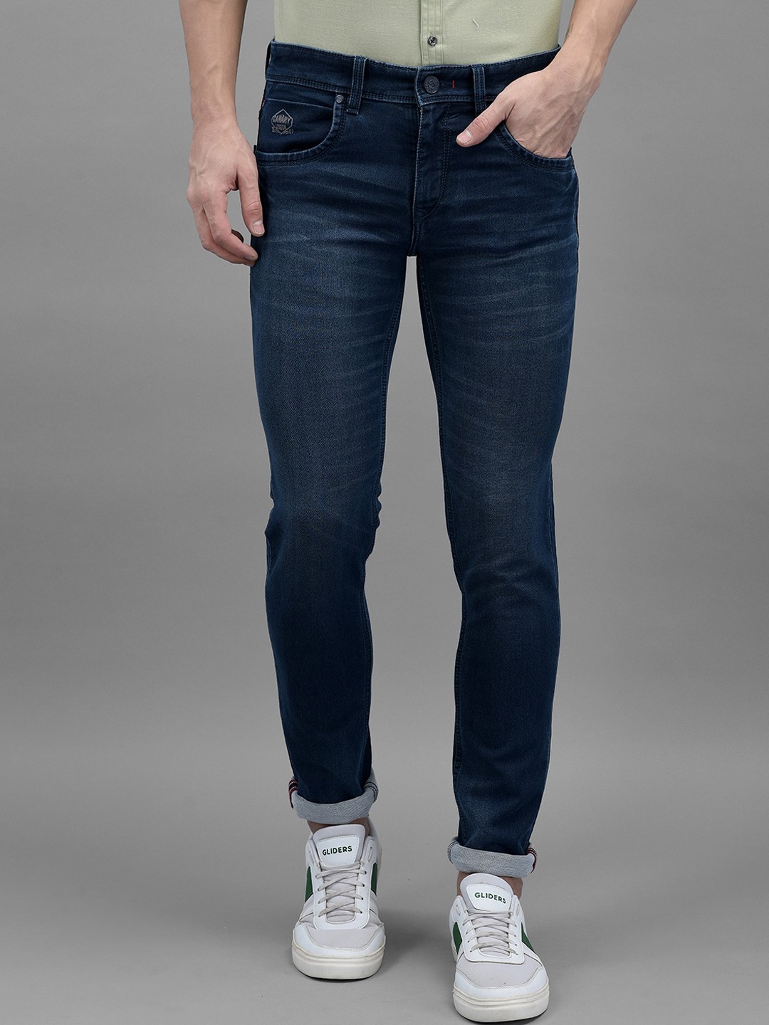 

Canary London Men Smart Skinny Fit Light Fade Clean Look Stretchable Jeans, Blue