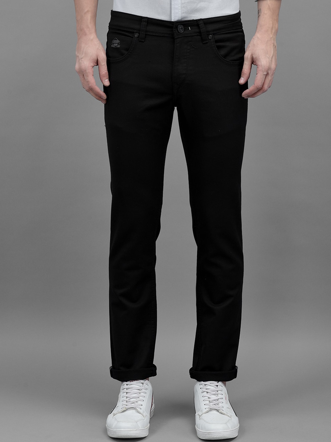 

Canary London Men Smart Slim Fit Low-Rise Stretchable Jeans, Black