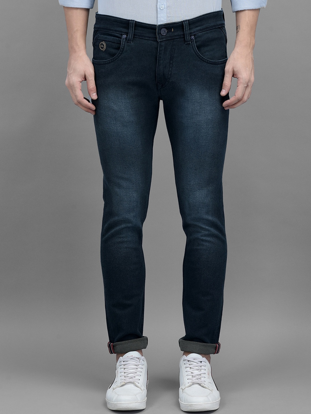 

Canary London Men Smart Skinny Fit Low-Rise Light Fade Clean Look Stretchable Jeans, Blue