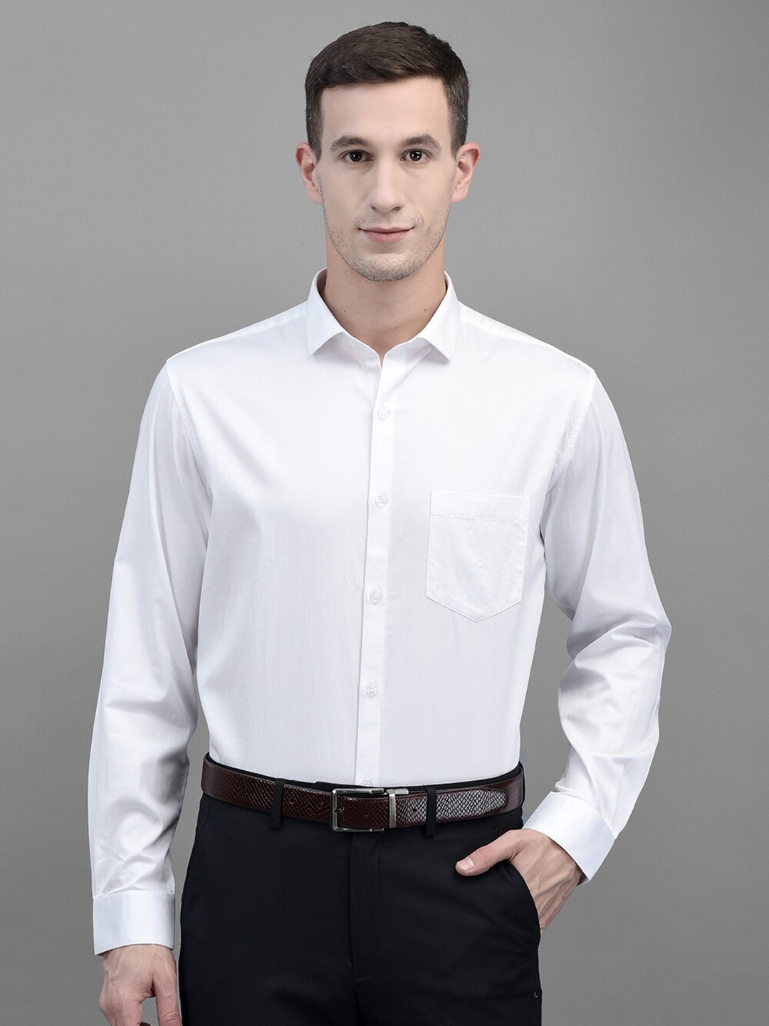

Canary London Smart Slim Fit Formal Satin Shirt, White