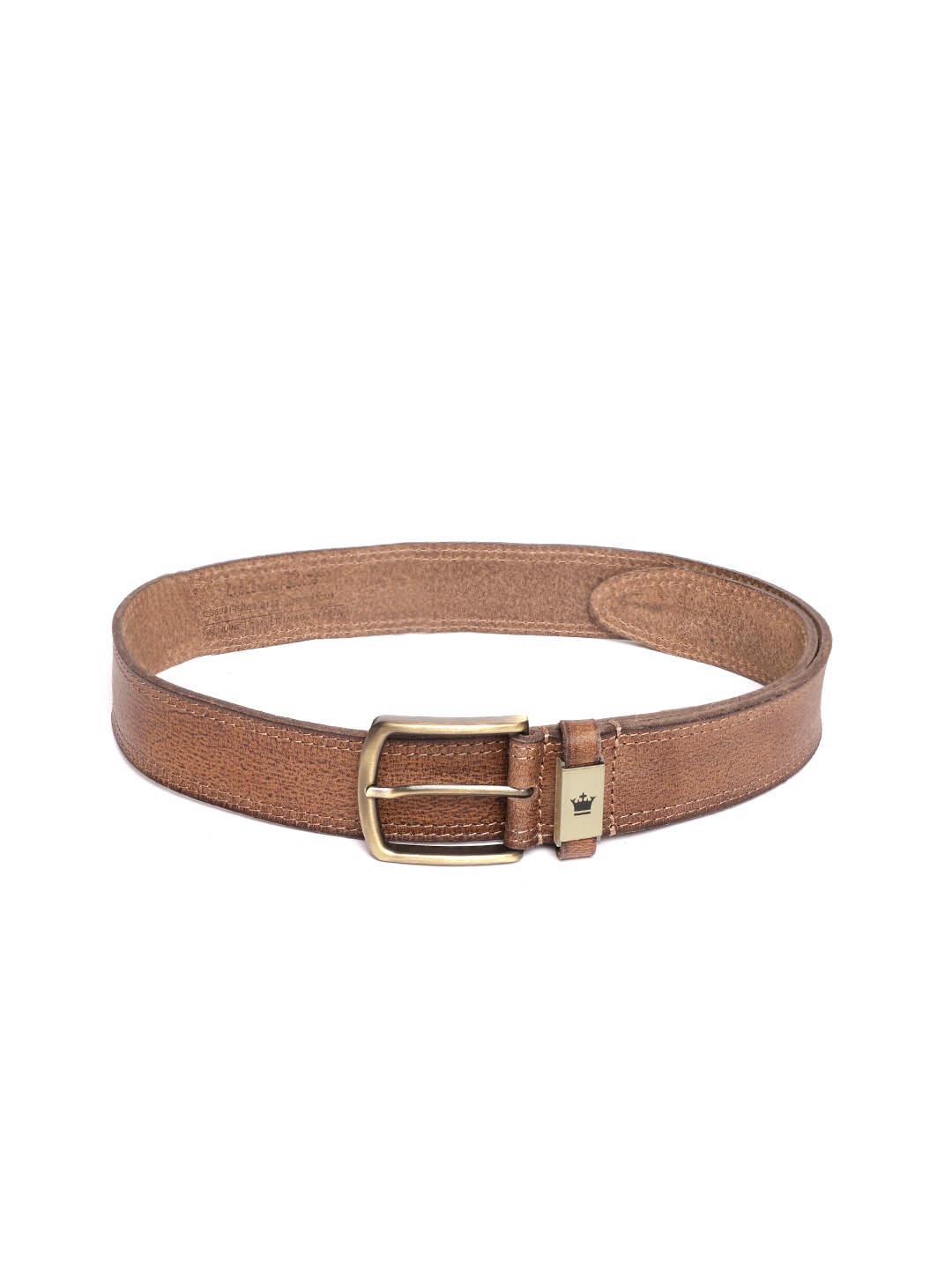 

Louis Philippe Sport Men Printed & Woven Design Leather Belt, Tan