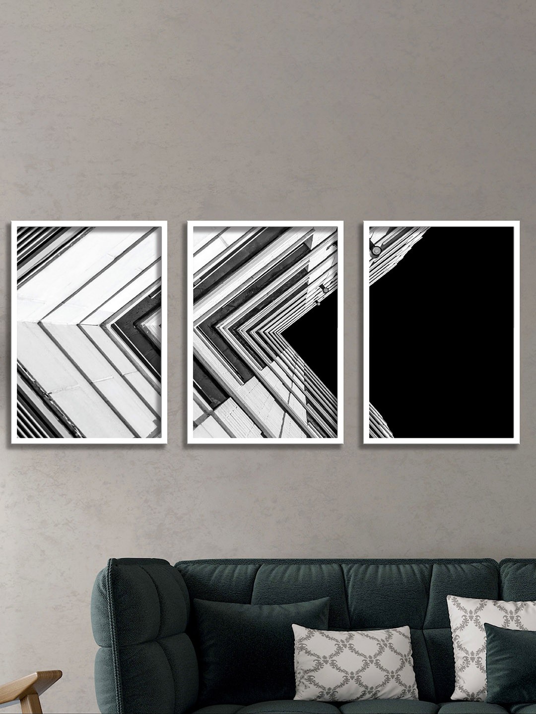 

SAF Grey & Black 3 Pieces UV Coating Wall Art